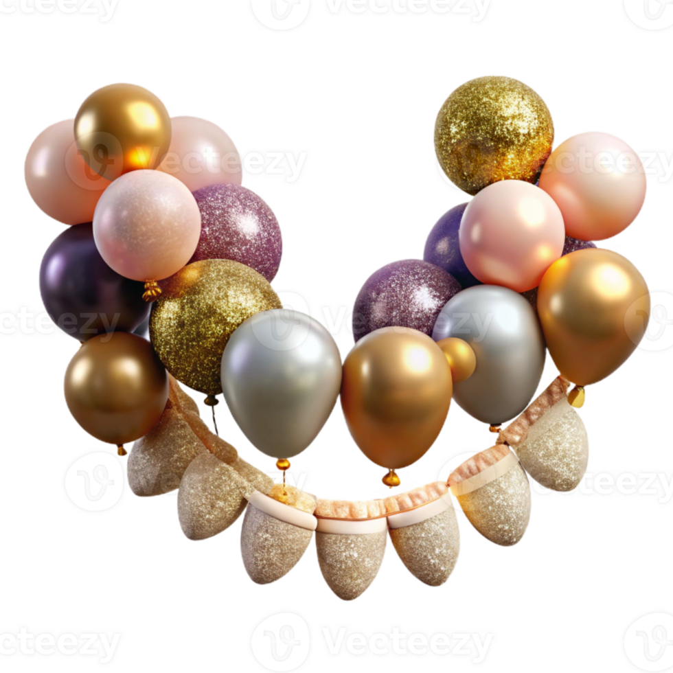 stunning artistic Festive Balloon Garland Decoration Cutout high resolution png