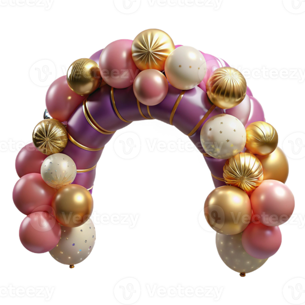 impressive modern Festive Balloons Arch Birthday Decoration Isolated professional png
