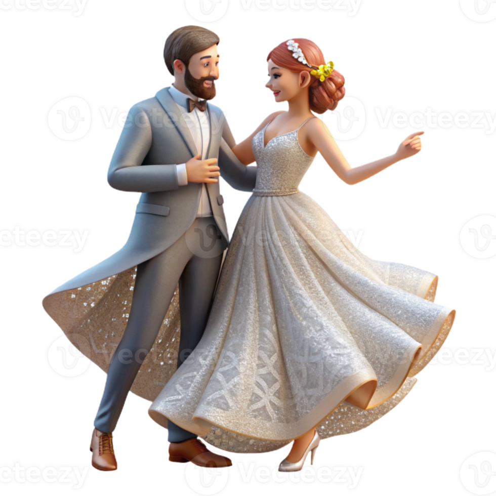 vibrant modern First Dance Bride and Groom Isolated for Romantic Moments detailed png