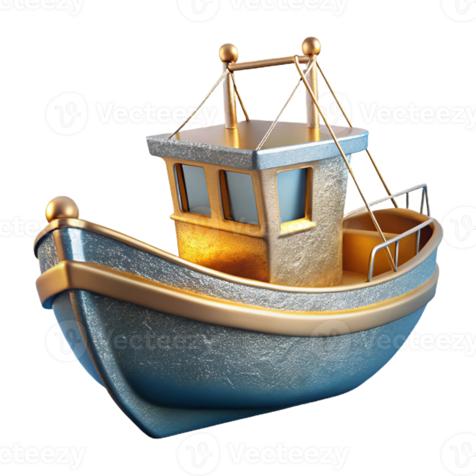 beautiful rustic Fishing Boat Silhouette Cutout for Marine Design original png