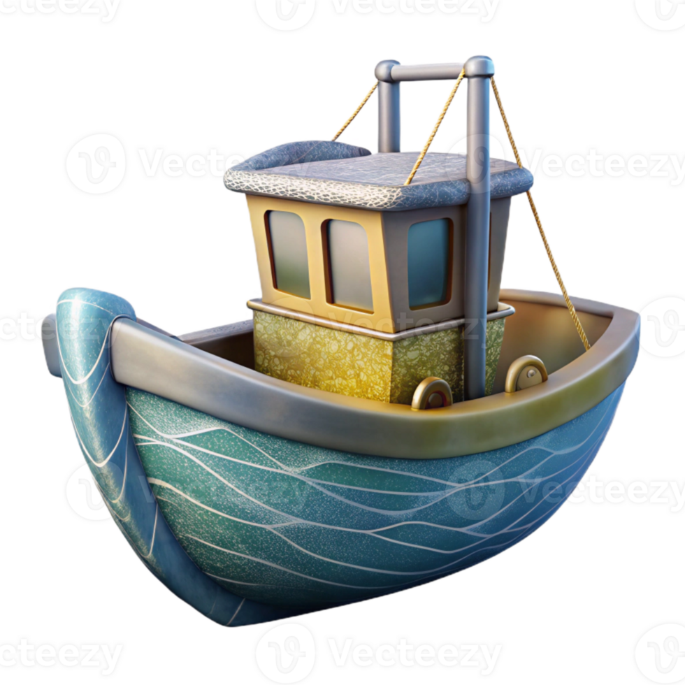 serene traditional Fishing Boat Silhouette Cutout for Marine Design detailed png