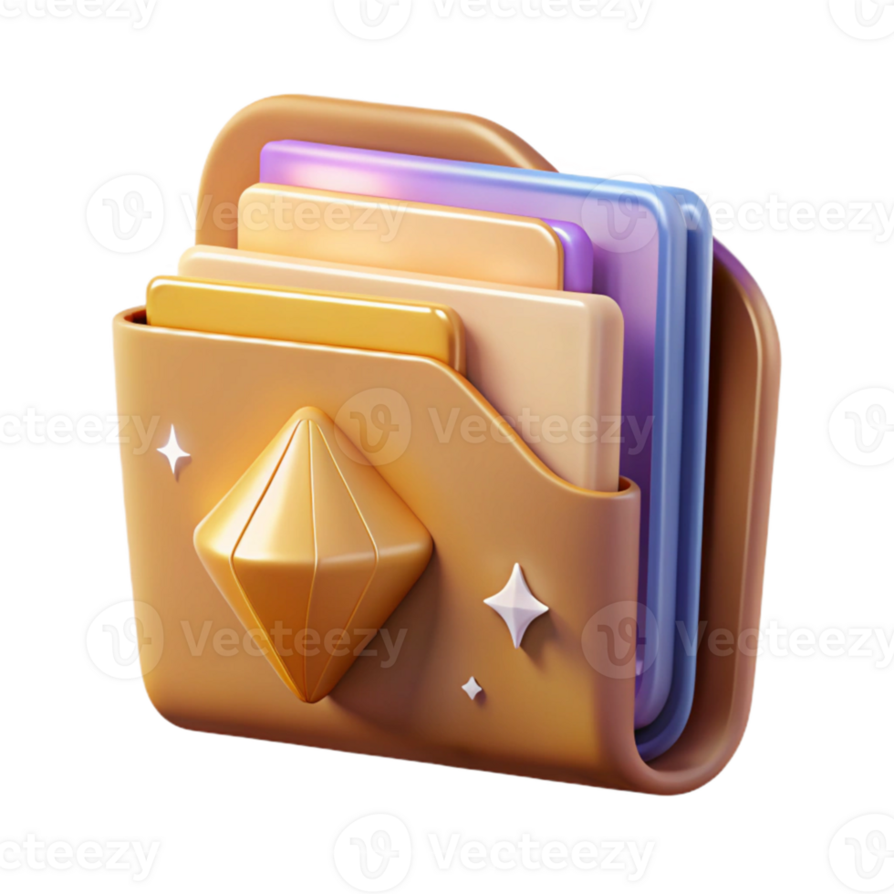 vibrant creative Flat Design Folder File Icon Isolated for Document Storage high resolution png