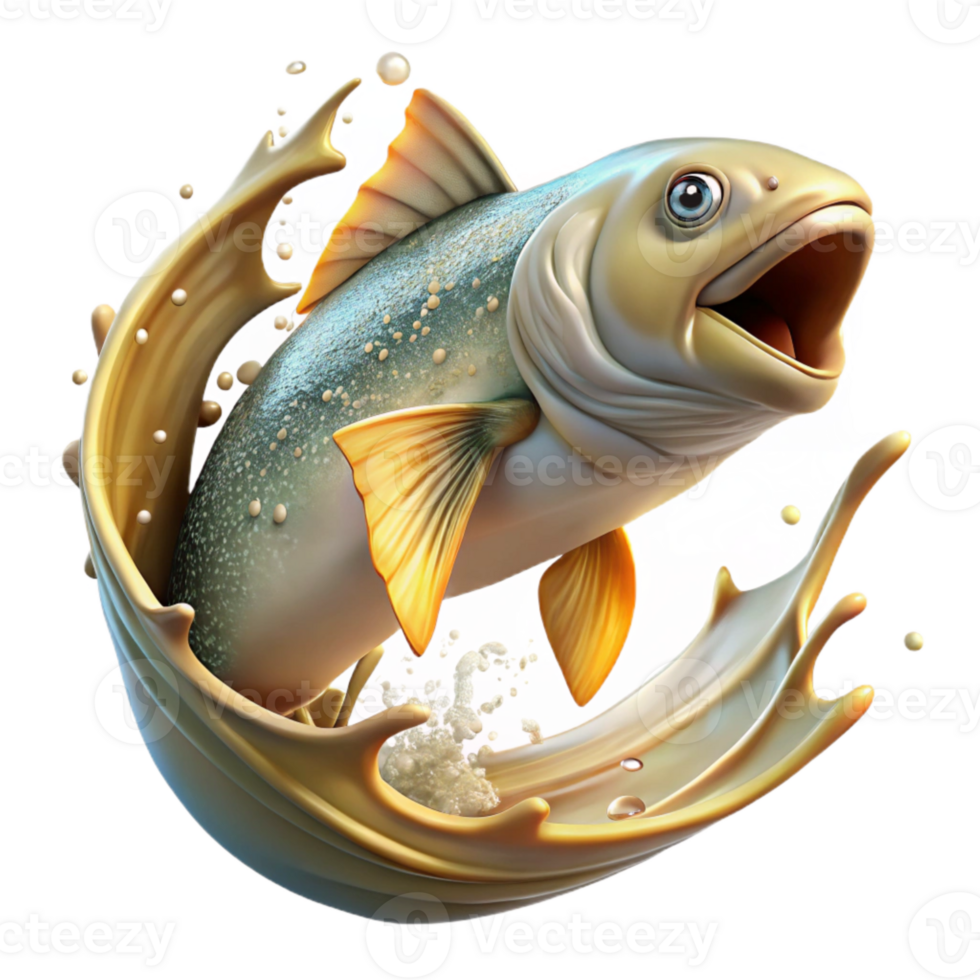 wonderful rustic Fish Jumping Out of Water Isolated Cutout for Sport Fishing high resolution png