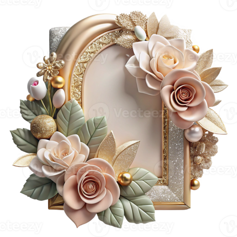 stunning contemporary Floral Wedding Invitation Border Cutout for Stationery professional png