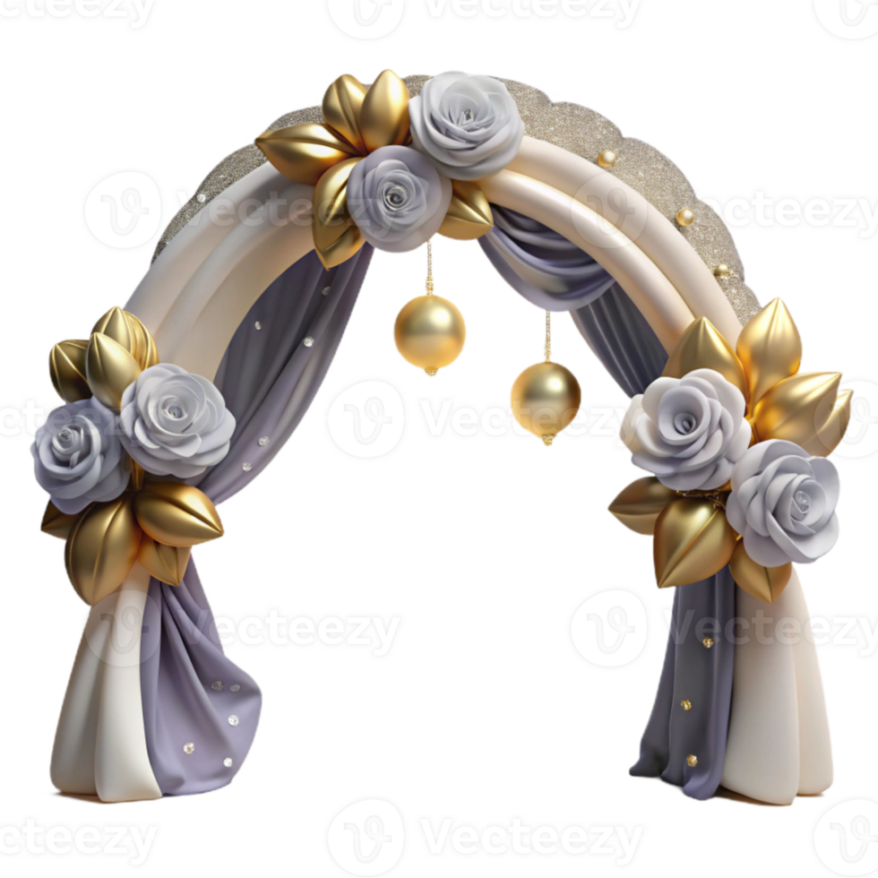 serene contemporary Flower Arch Wedding Ceremony Isolated for Event Planning exclusive png