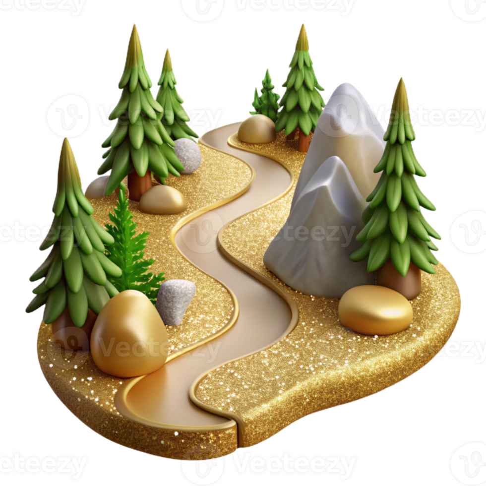 wonderful classic Forest Path Isolated for Hiking Adventures png