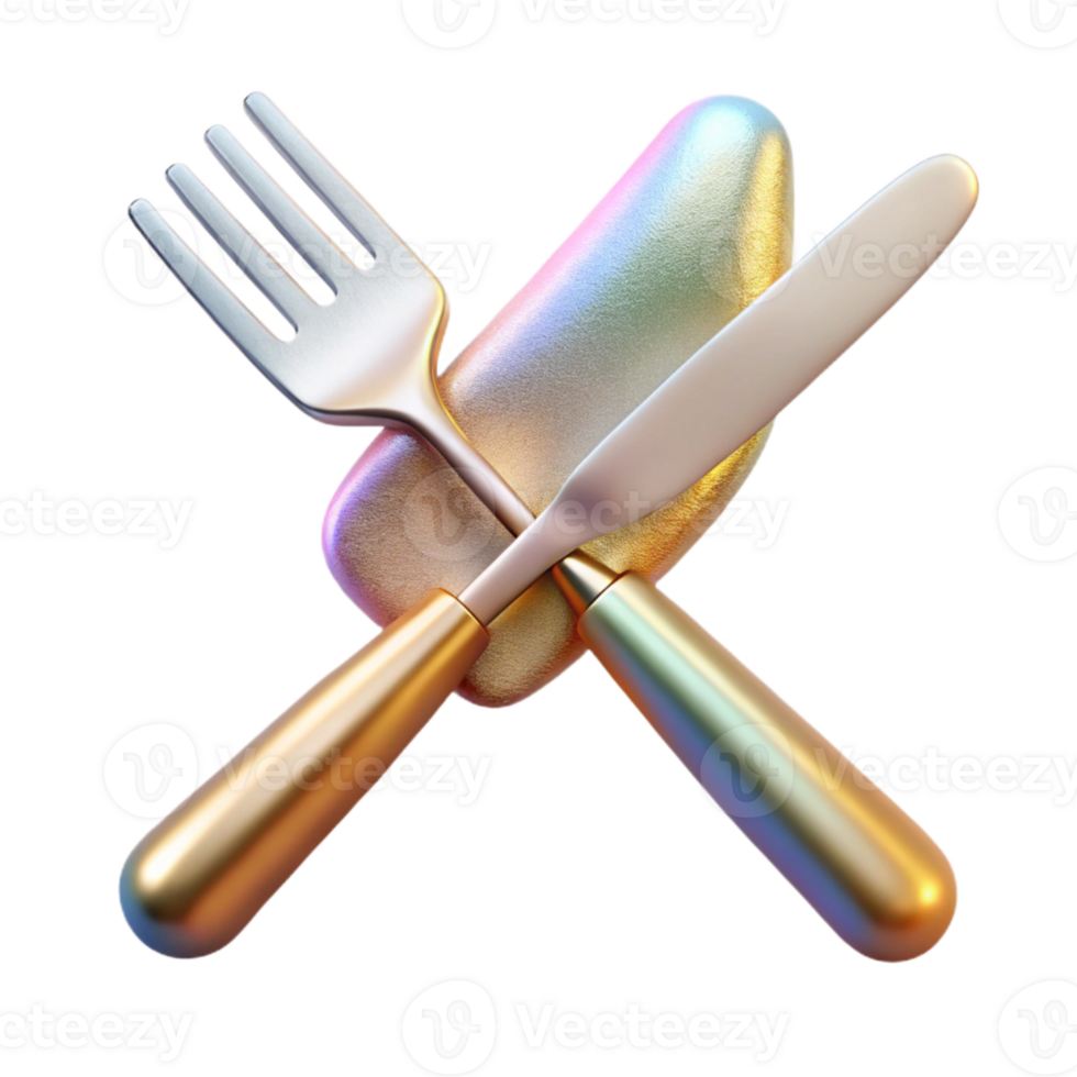 magnificent minimalist Fork and Knife Crossed Cutout for Restaurant Logos original png