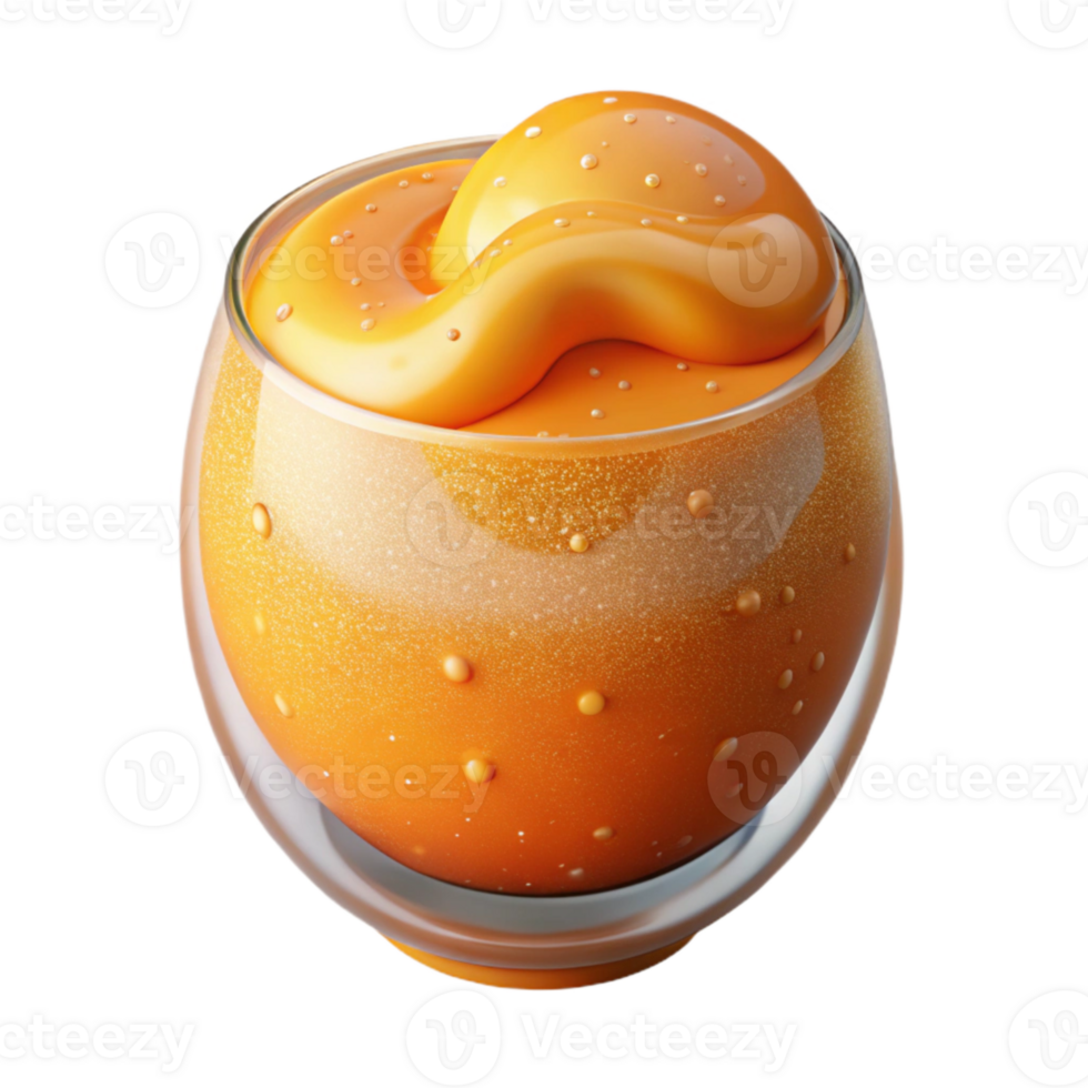 beautiful rustic Freshly Squeezed Orange Juice Glass Cutout for Beverage Photography genuine png