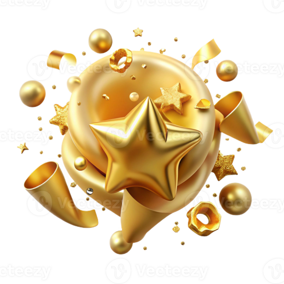 magnificent traditional Golden Confetti Burst Anniversary Celebration Transparent premium png