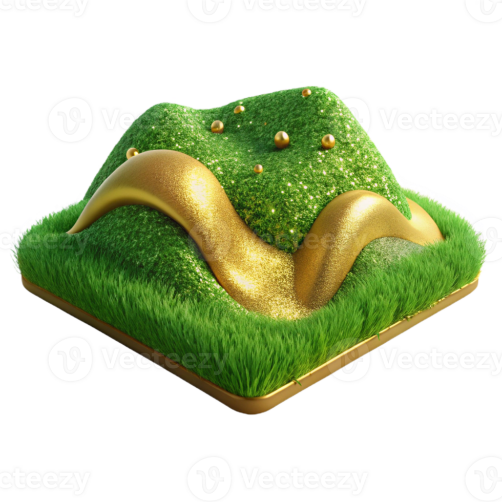 beautiful modern Green Meadow Field Isolated for Landscape Architecture original png