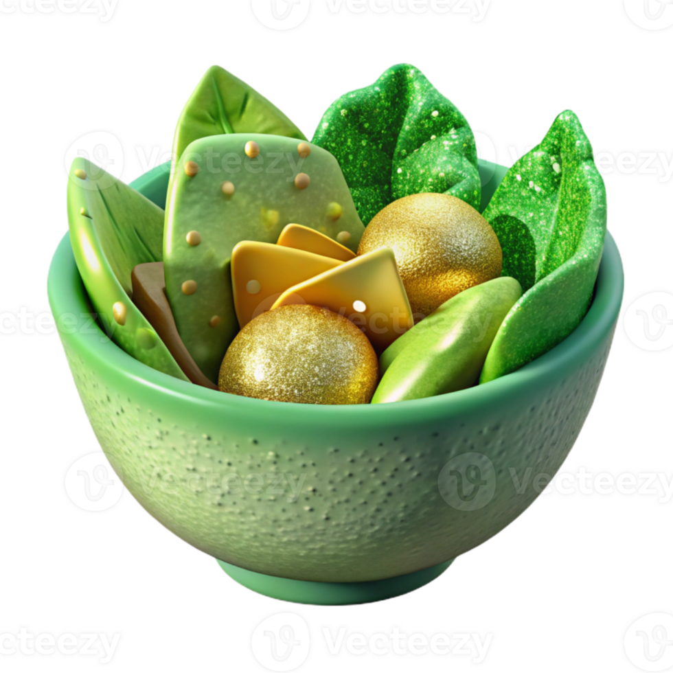 stunning minimalist Green Salad Bowl with Vegetables Isolated for Healthy Recipes png
