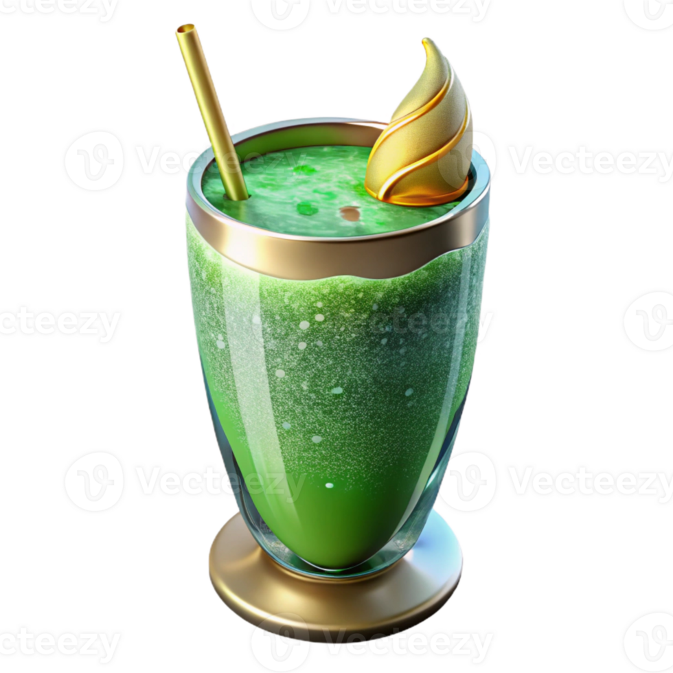 elegant contemporary Green Smoothie in Glass Transparent for Juice Bar Menus png