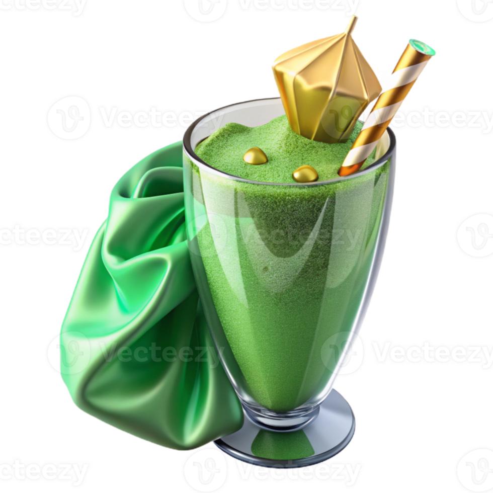 beautiful traditional Green Smoothie in Glass Transparent for Juice Bar Menus exclusive png