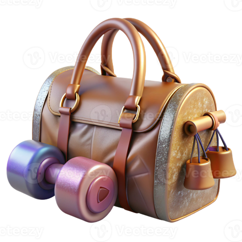 impressive abstract Gym Bag Fitness Equipment Isolated for Personal Training high resolution png