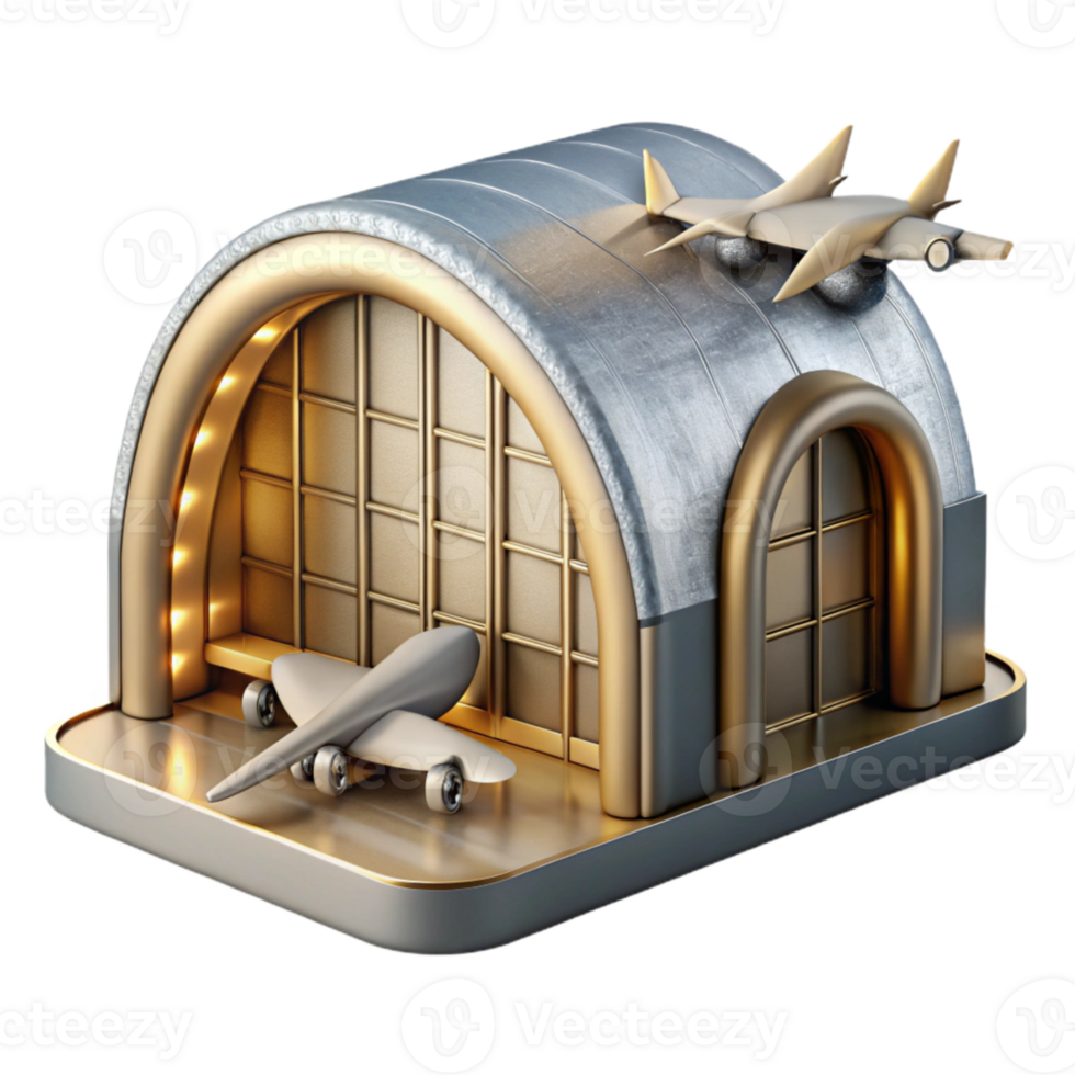beautiful minimalist Hangar with Airplanes Cutout for Airport Infrastructure high quality png
