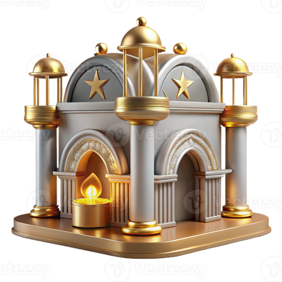 dramatic artistic Hanukkah Synagogue Building Isolated for Jewish Architecture high quality png