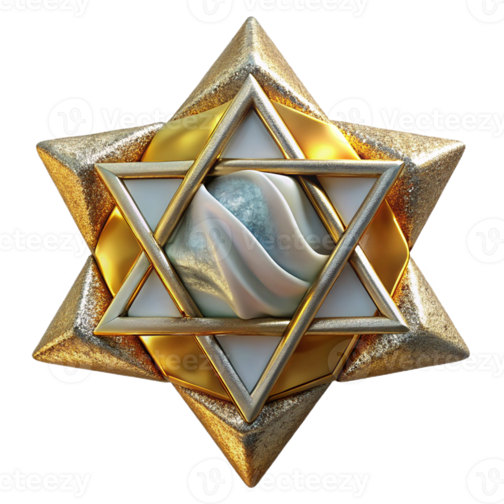 wonderful rustic Hanukkah Star of David Isolated for Jewish Symbolism exclusive png