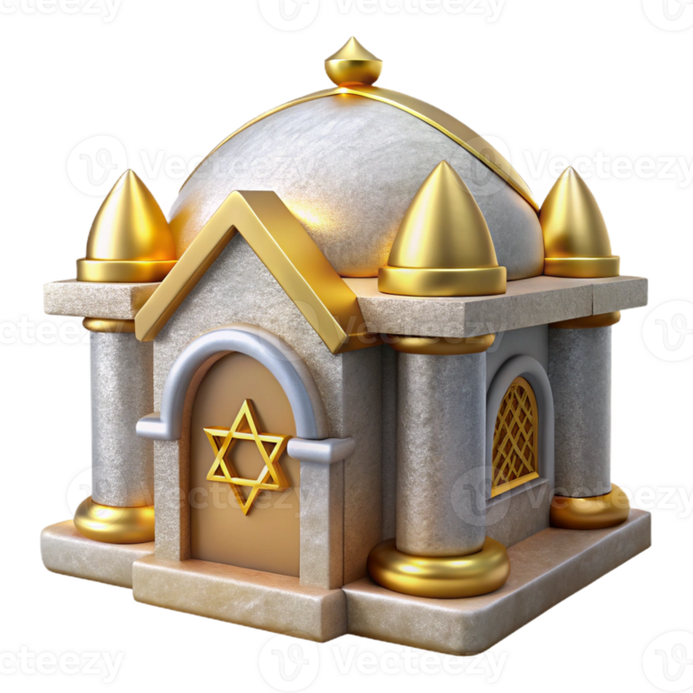 serene contemporary Hanukkah Synagogue Building Isolated for Jewish Architecture professional png