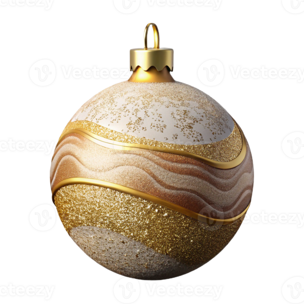 stunning traditional Holiday Ornament Gold Glitter Transparent Background high resolution png