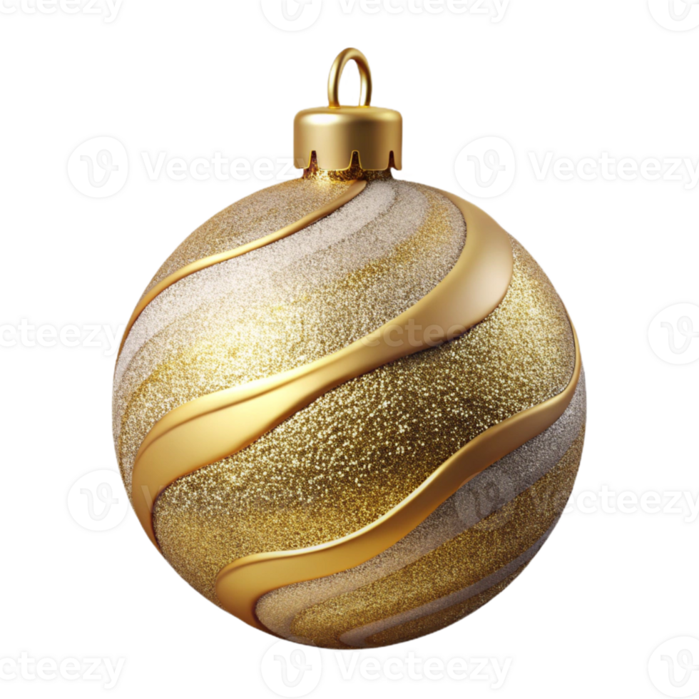 vibrant artistic Holiday Ornament Gold Glitter Transparent Background exclusive png