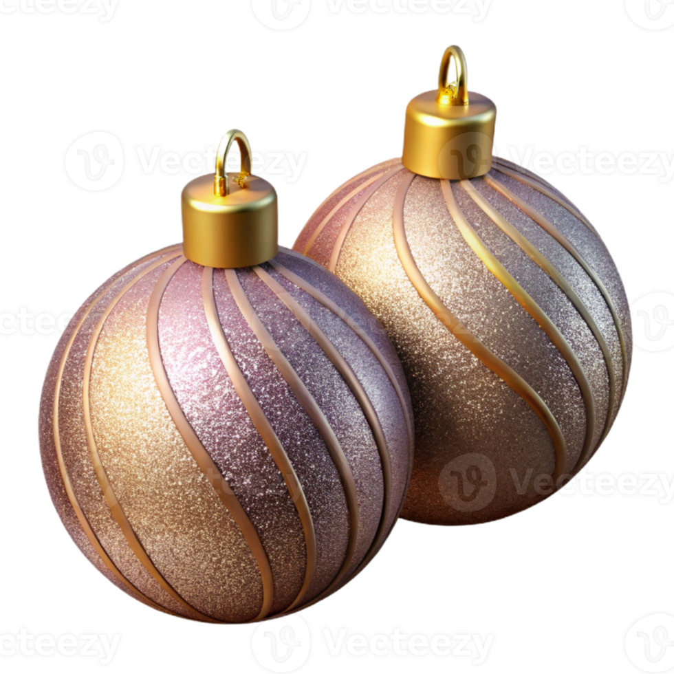 wonderful traditional Holiday Ornaments Christmas Tree Decor Isolated authentic png