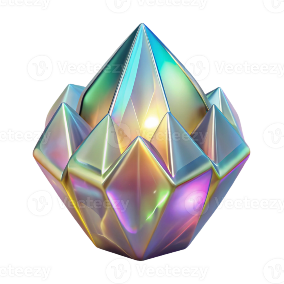 magnificent vintage Holographic Crystal Texture Transparent for Mystical Design authentic png