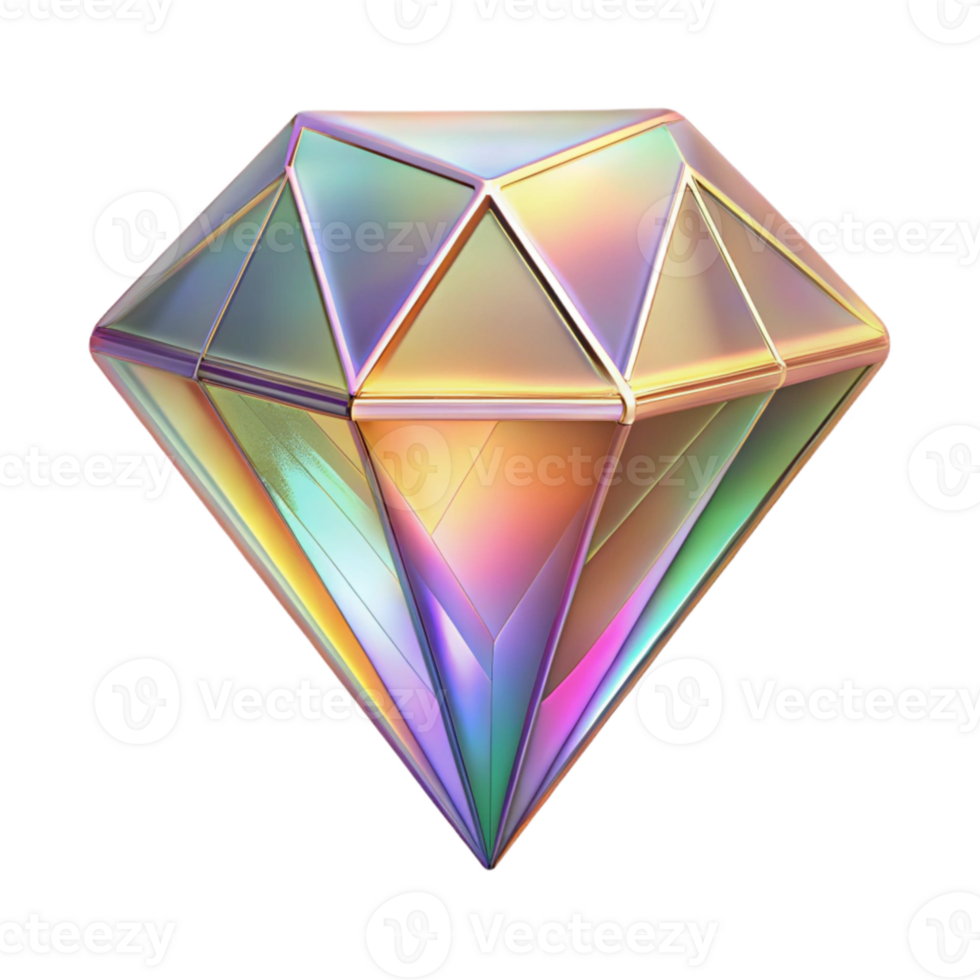 beautiful rustic Holographic Diamond Icon Transparent for Luxury Design professional png
