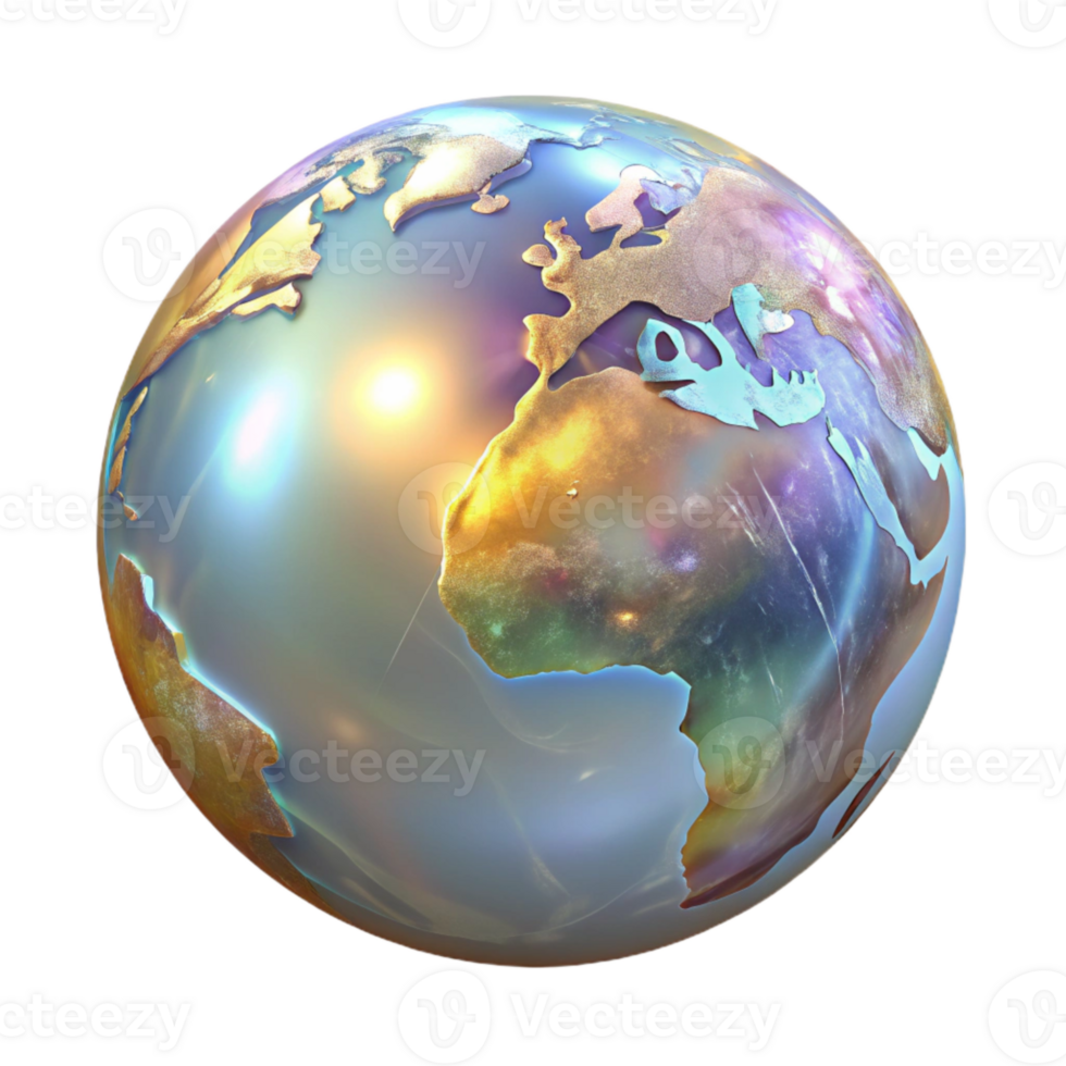 elegant abstract Holographic Earth Globe Transparent for Global Design exclusive png