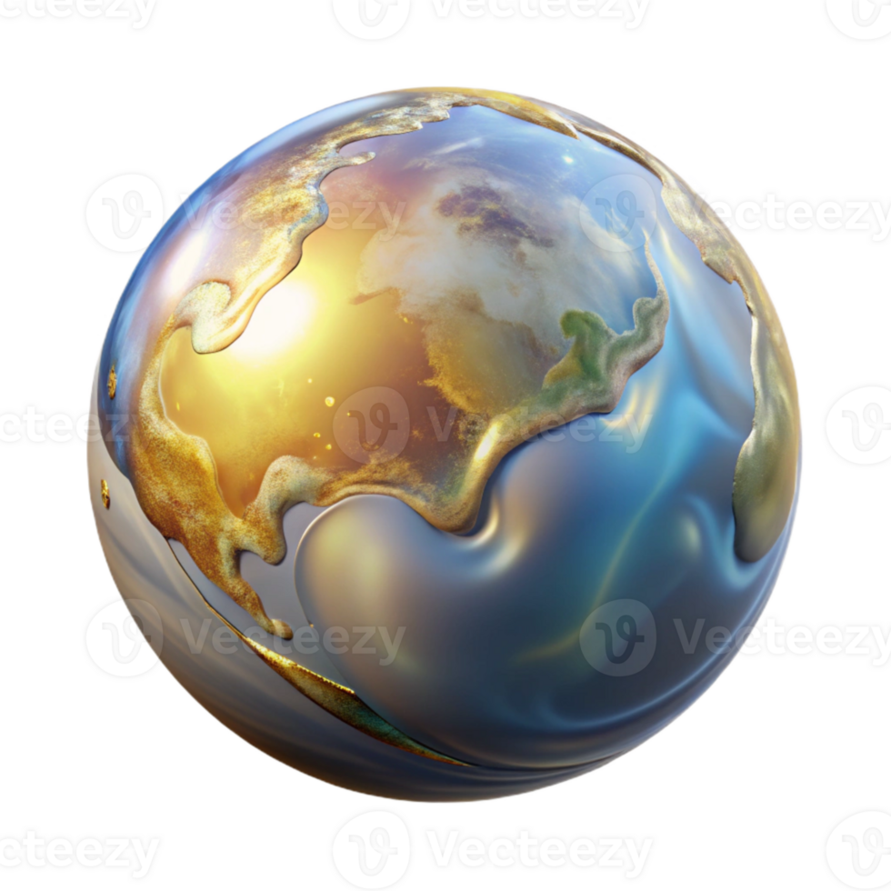elegant classic Holographic Planet Earth Transparent for Space Design premium png