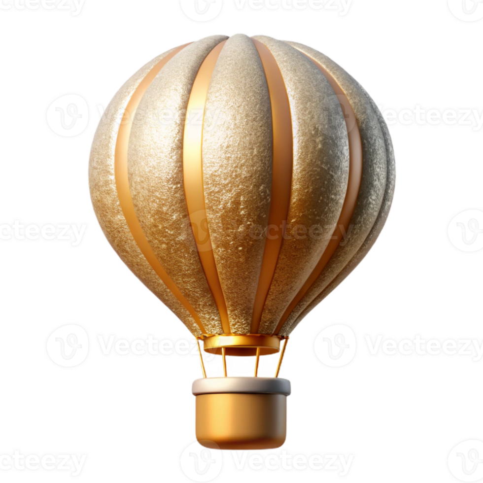 impressive rustic Hot Air Balloon Icon Isolated Cutout for Travel Illustrations detailed png