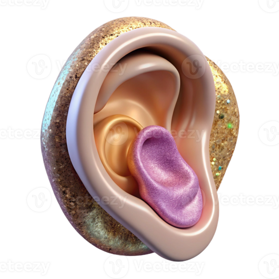 serene abstract Human Ear Internal Structure Transparent Audiology Diagram png