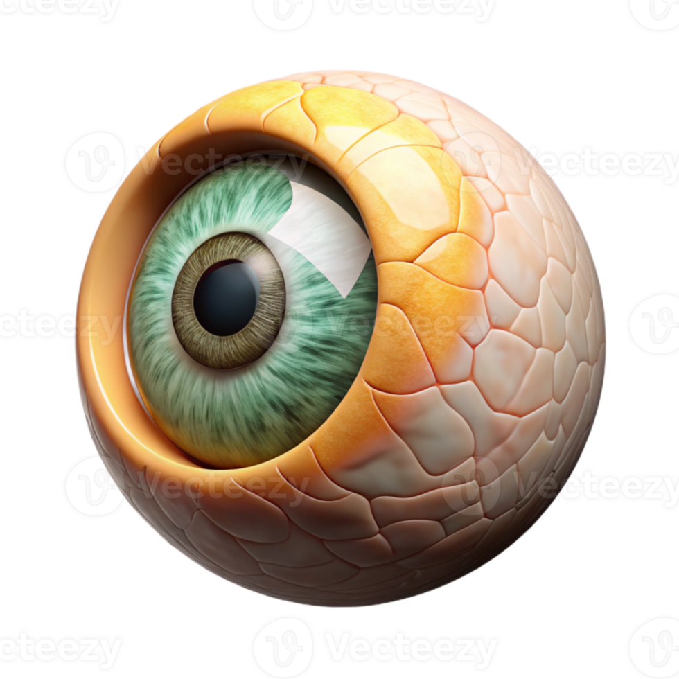 beautiful traditional Human Eye Detailed Anatomy Cutout Ophthalmology Illustration professional png