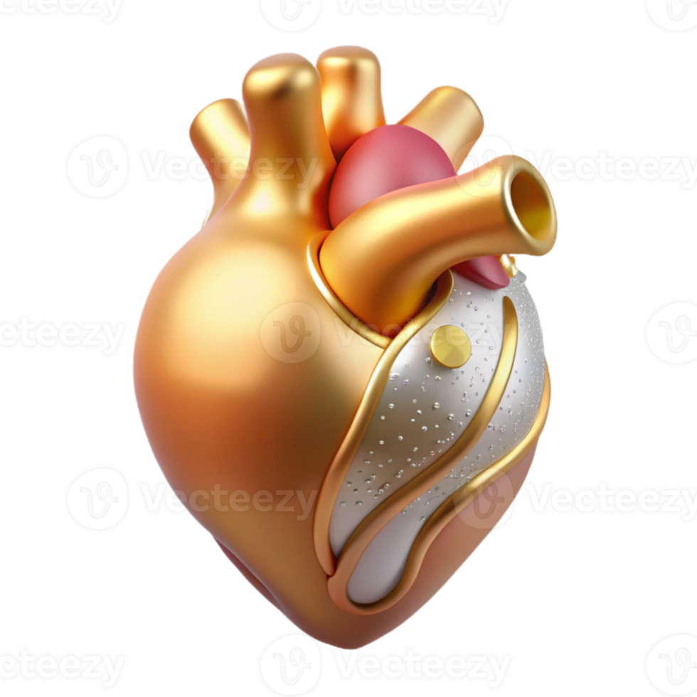 impressive artistic Human Heart Anatomy Icon Isolated for Medical Illustrations high resolution png