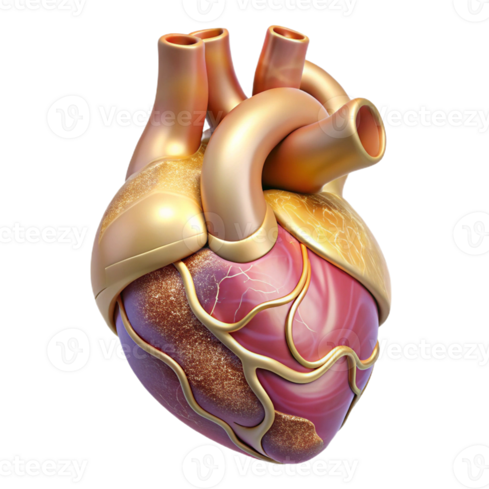 stunning artistic Human Heart Anatomy Labeled Transparent Cardiology Design high quality png