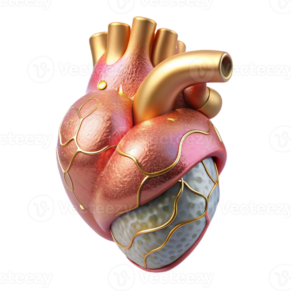 vibrant abstract Human Heart Anatomy Labeled Transparent Cardiology Design png