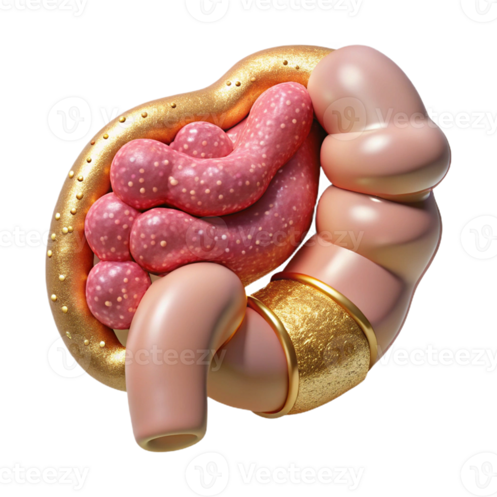 serene minimalist Human Intestine Anatomy Labeled Transparent Digestive Health high quality png