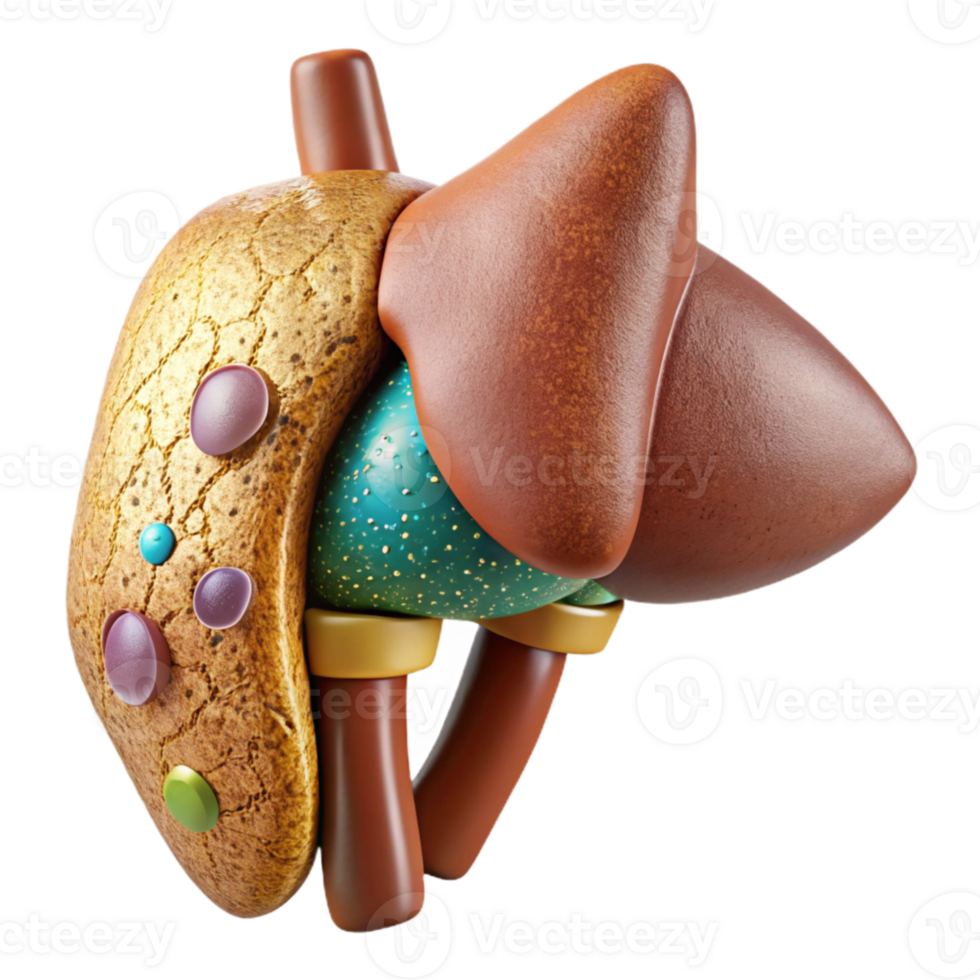serene creative Human Liver Anatomy Detailed Isolated Hepatology Design authentic png