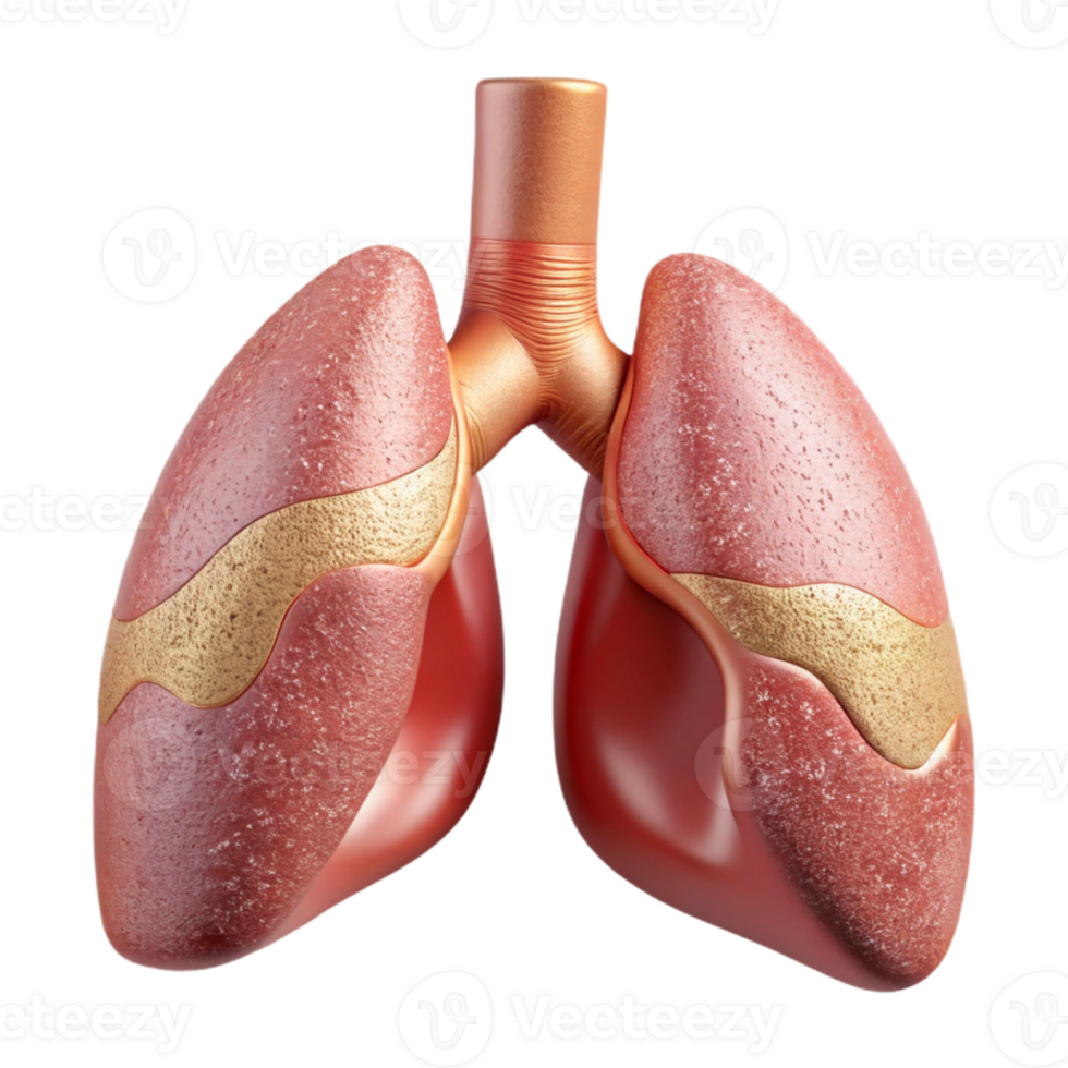 dramatic contemporary Human Lung Anatomy Detailed Isolated Pulmonology Illustration detailed png