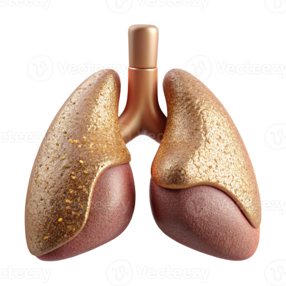 beautiful vintage Human Lung Anatomy Transparent Pulmonology Illustration professional png