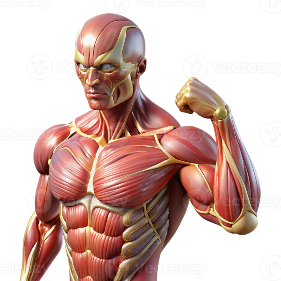 impressive minimalist Human Muscle Anatomy Detailed Transparent Fitness Illustration detailed png