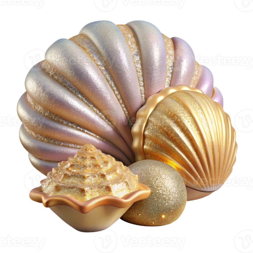 extraordinary vintage Isolated Summer Seashell Collection for Beachcombing Art high resolution png