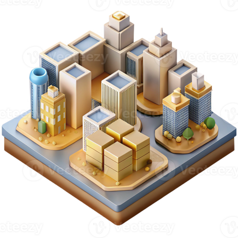 extraordinary contemporary Isometric City Map Buildings and Streets Cutout for Urban Design genuine png