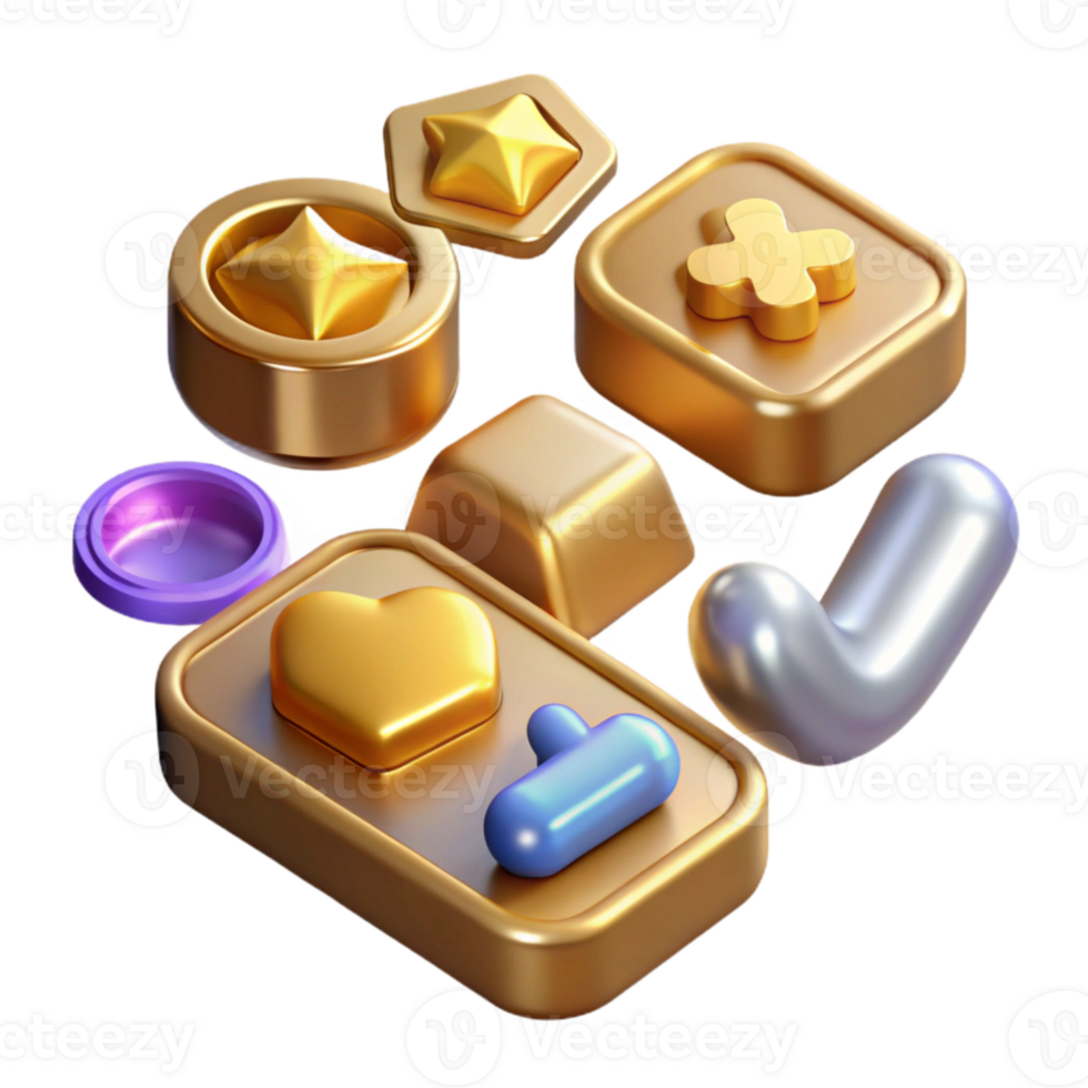 vibrant rustic Isometric Medical Icons Set Transparent for 3d Visualization original png
