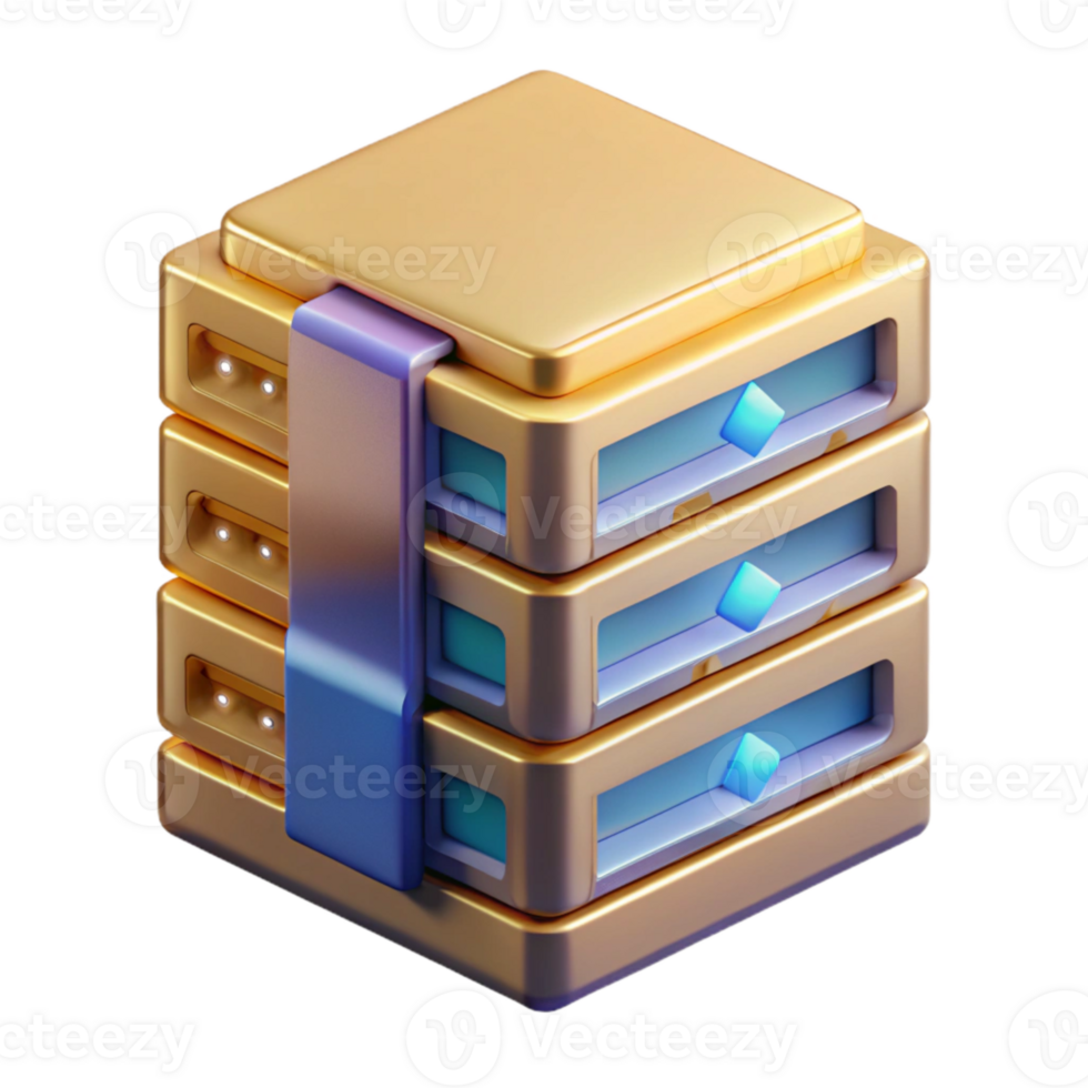 vibrant creative Isometric Server Rack Data Center Isolated for It original png