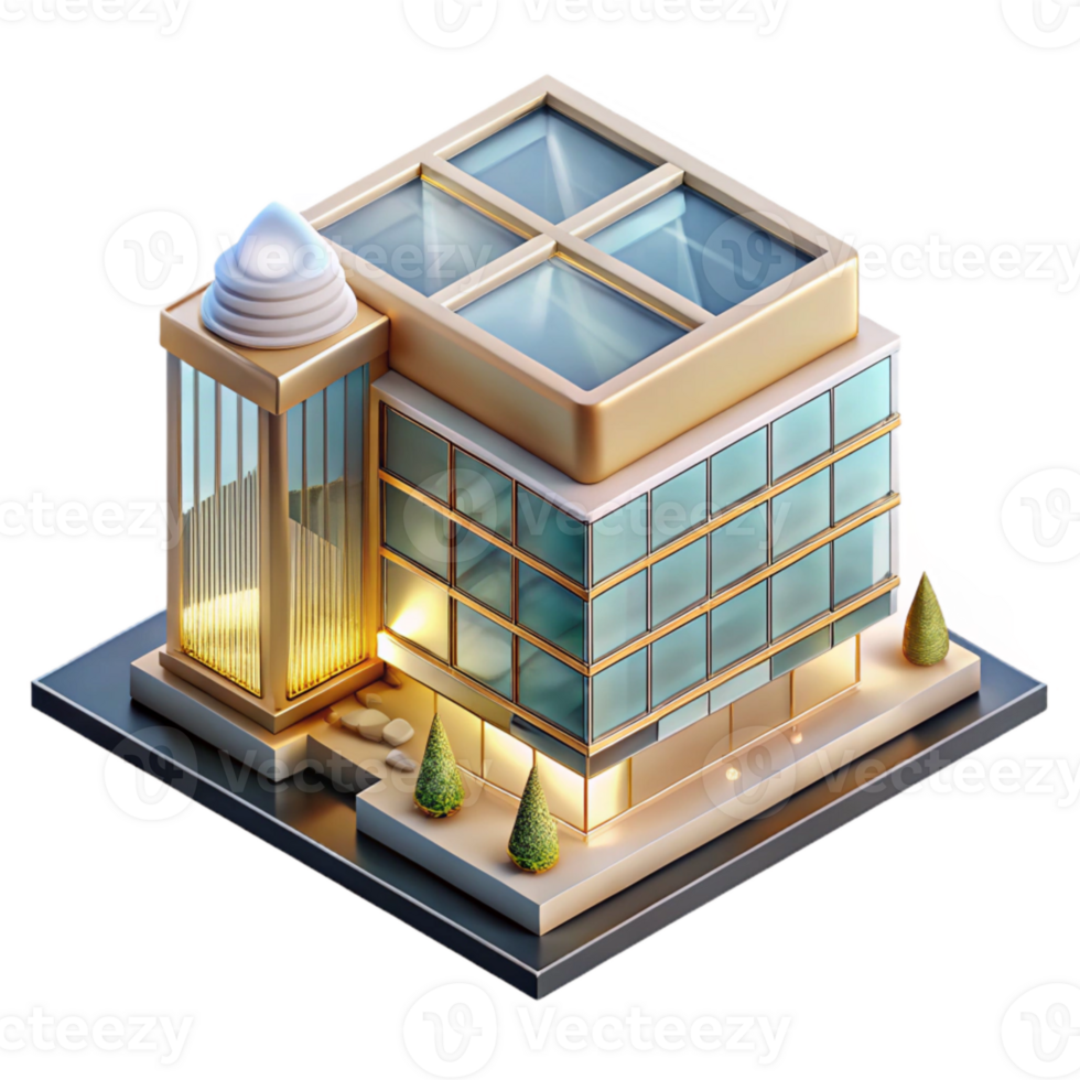 extraordinary rustic Isometric View Building Office Modern Transparent genuine png