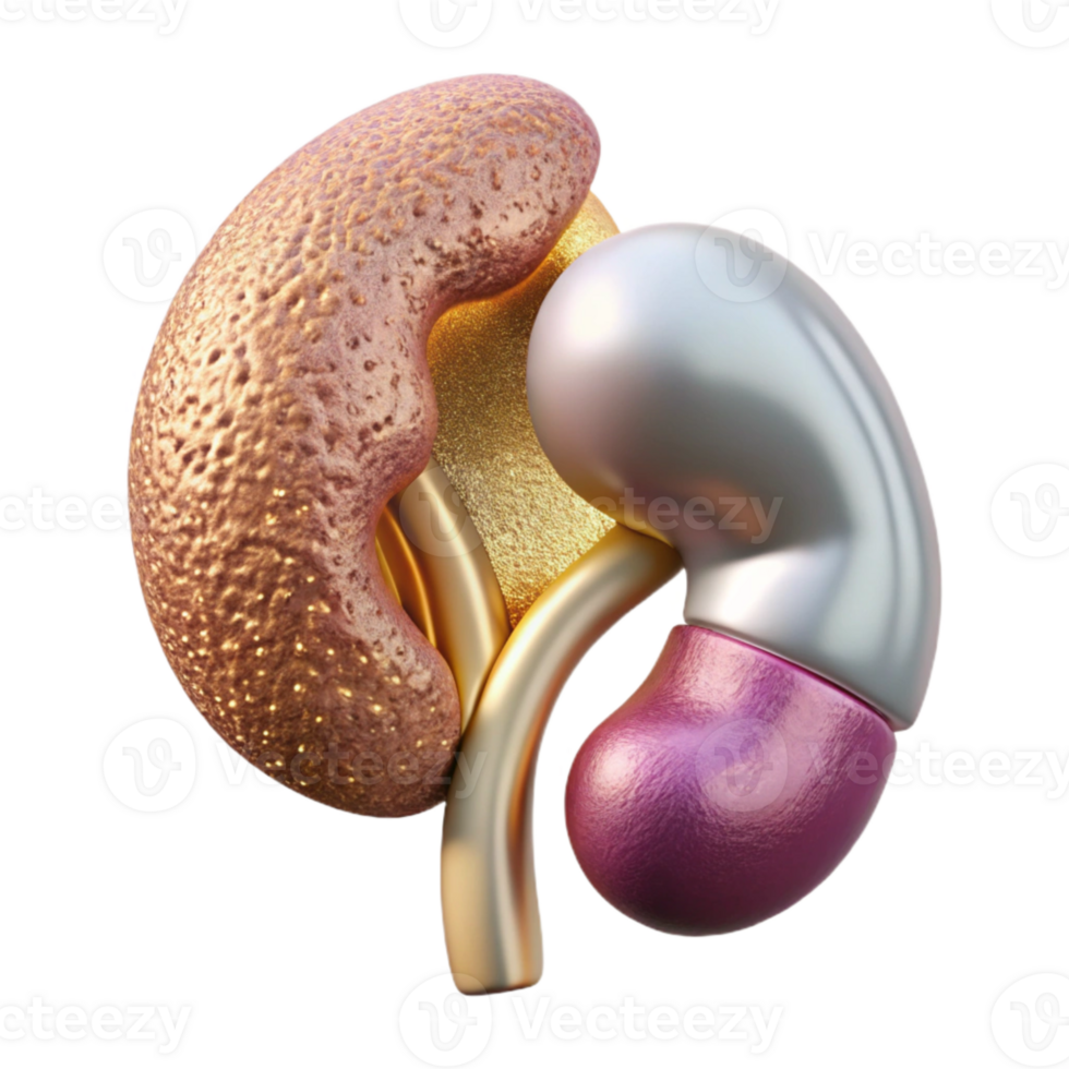 elegant modern Kidney Urinary System Isolated for Medical Diagrams premium png