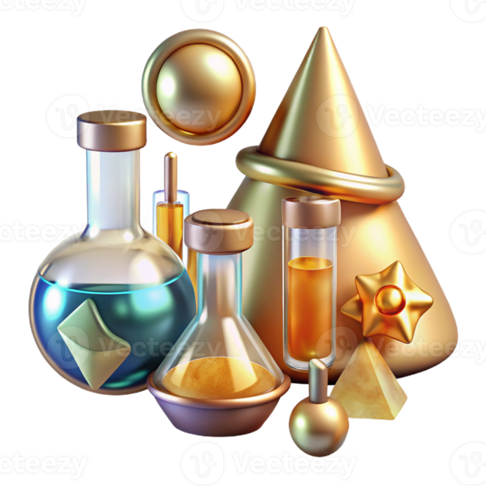 wonderful rustic Lab Equipment Icon Set Isolated for Science Research authentic png