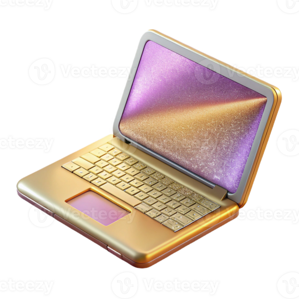 serene contemporary Laptop Portable Computer Isolated for Online Work high resolution png