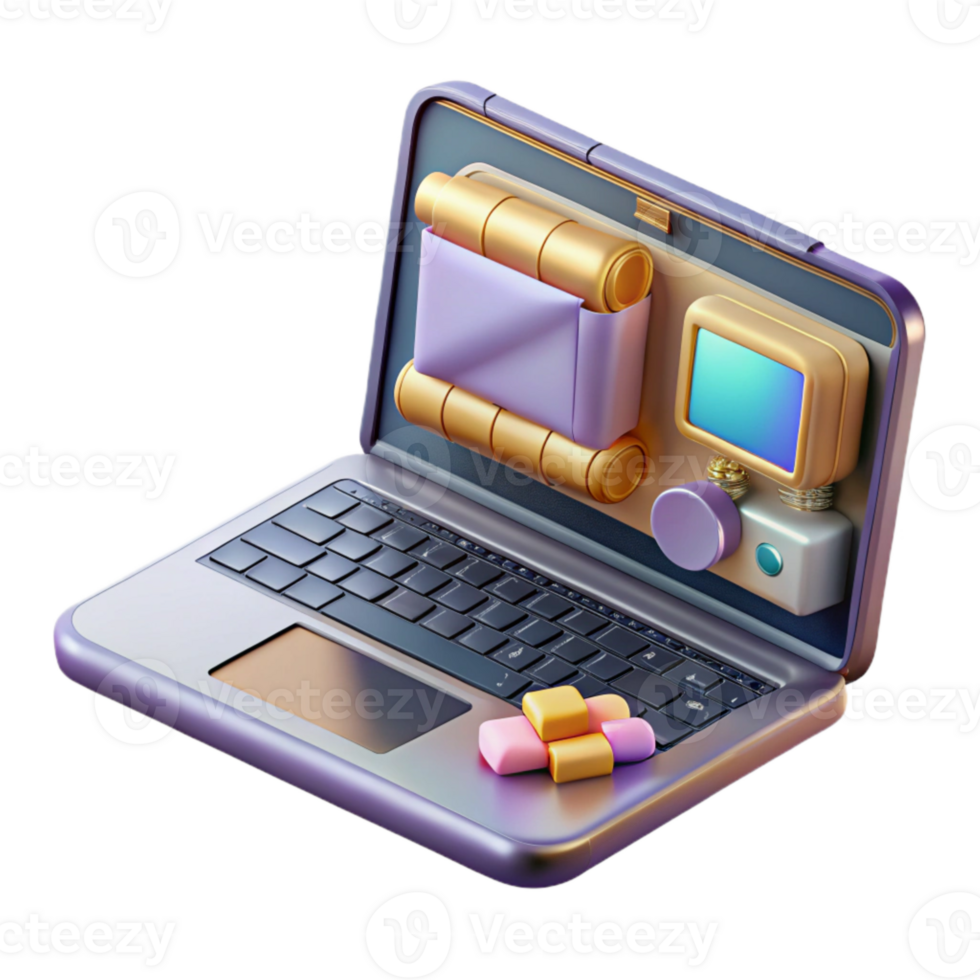 elegant traditional Laptop with Editing Software Filmmaking Post-production Cutout for Editors high quality png