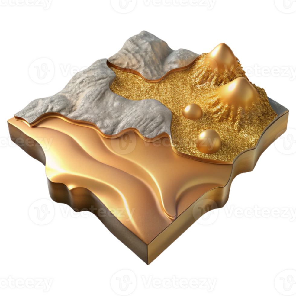 extraordinary creative Map with Terrain Shading and Relief Cutout for Geographic Analysis original png